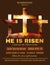 He is Risen Easter Sunrise Service Flyer template