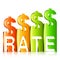 Rising Dollar Rate Concept