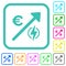 Rising electricity energy european Euro prices vivid colored flat icons