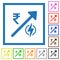 Rising electricity energy Indian Rupee prices flat framed icons