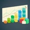 Rising finance bar graph infographic for statistics, analytics, financial reports, presentation and web design.