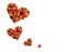 Rising Fruit Heart Valentines Shapes Isolate on White Background
