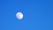 Rising full moon on clear blue sky during evening. Excellent video for video production as background or mixing with other films