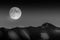 Rising Full Moon Over Mount Saint Helen Crater