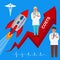 Rising healthcare costs, vector illustration