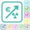 Rising nuclear energy european Euro prices vivid colored flat icons