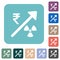 Rising nuclear energy Indian Rupee prices rounded square flat icons
