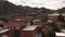 Rising over the rooftops of homes in Bisbee, Arizona, USA