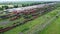 Rising over train depot near Ploiesti City , Romania