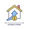Rising property prices RGB color icon