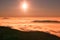 Rising sun from Mala Chochula mount in Low Tatras