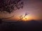 The rising sun from the mt. george, dehradun, india