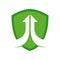 Rising Team Arrow Modern Shield Symbol Logo Design