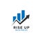 Rising up statistic bar business logo