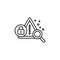 Risk analysis search lock danger icon. Element of cyber security icon