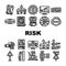 risk analyst business icons set vector