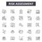 Risk assessment line icons, signs, vector set, outline illustration concept