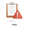 Risk icon in 3d. Colored illustration from core values collection. 3d cartoon Risk icon for web design, infographics and