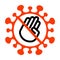 Risk of infection, do not touch sign, Coronavirus and Hand Stop sign.