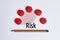 Risk level. Risk concept with red buttons