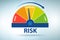 Risk meter in risk management concept