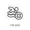 risk pool icon. Trendy modern flat linear vector risk pool icon