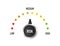 Risk Speedometer, great design for any purposes. Danger symbol. Vector illustration.