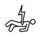 Risk of static shocks icon	,  line color vector illustration