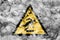 Risk of stumbling hazard warning smoke sign. Triangular warning