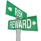 Risk Vs Reward Two 2 Way Road Street Signs ROI Investment