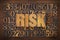 Risk word in wood type