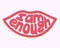 Risoprint groovy selflove lettering in lips shape