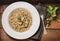 Risotto with mushroom gourmet plate.