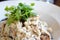 risotto with mushrooms, fresh herbs and parmesan cheese