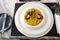 Risotto Saffron with Griled Prawn, American Style Luxury Restuarant