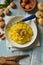 Risotto with saffron and walnuts