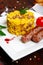 Risotto with sausages and saffron