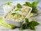 Risotto with yogurt and basil