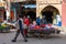 Rissani, Errachidia Province, Morocco - November 24, 2022: Sellers and buyers in a typical Arabian street market