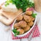 Rissole with mould cheese and parsley