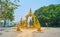 Ritual bell in golden arch of White Temple, Chiang Rai, Thailand