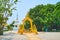 The ritual Buddhist bell in golden pavilion, White Temple, Chiang Rai, Thailand