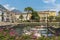 RIVA DEL GARDA, ITALY - JUNE 6, 2019: The little harbor on the waterfront of Lago di Garda lake