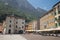 RIVA DEL GARDA, ITALY - JUNE 6, 2019: The Piazza Catena square on the waterfront of Lago di Garda lake