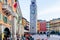 Riva del Garda square three November and Apponale tower Italy