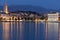 Riva promenade at night. Split. Croatia