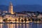 Riva promenade at night. Split. Croatia