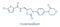 Rivaroxaban anticoagulant drug direct factor Xa inhibitor molecule. Skeletal formula.