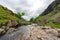 Rive, stones and plants. British natural landscape. Welsh landscape.