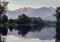 River Adda in northern Italy, close to Lake Como at sunset - fine art wall hanger style